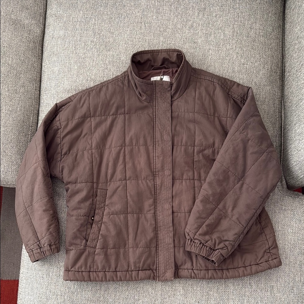 Madewell Bremen Brown Quilted Bomber Jacket